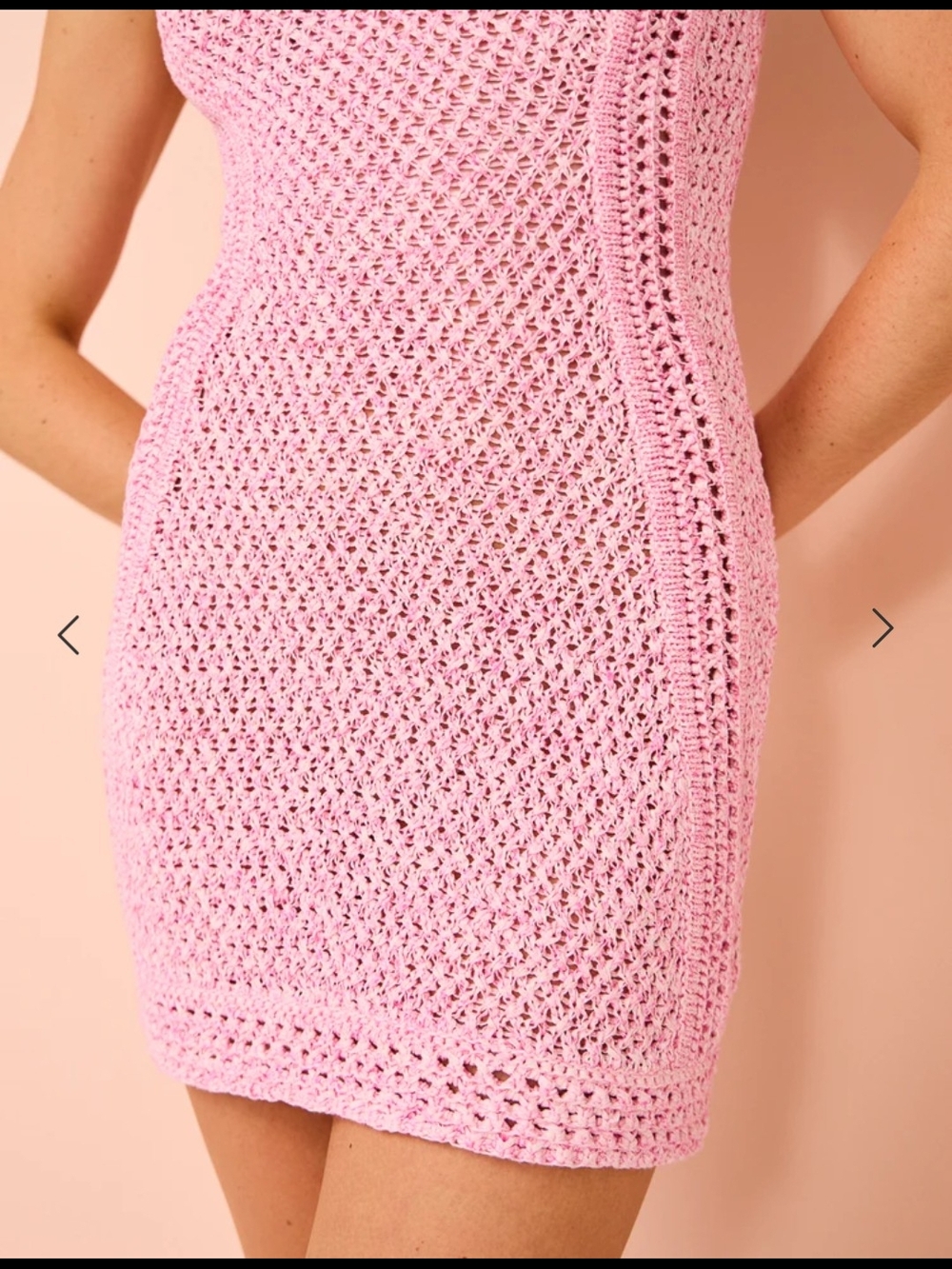 Anthropolgie Sleeveless Pink Crochet Mini Dress - Picture 7 of 7